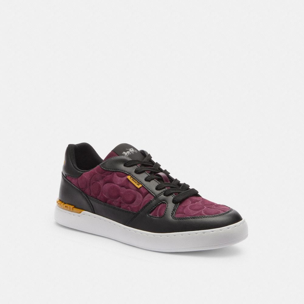 COACH®,CLIP COURT SNEAKER,Deep Berry,Front View