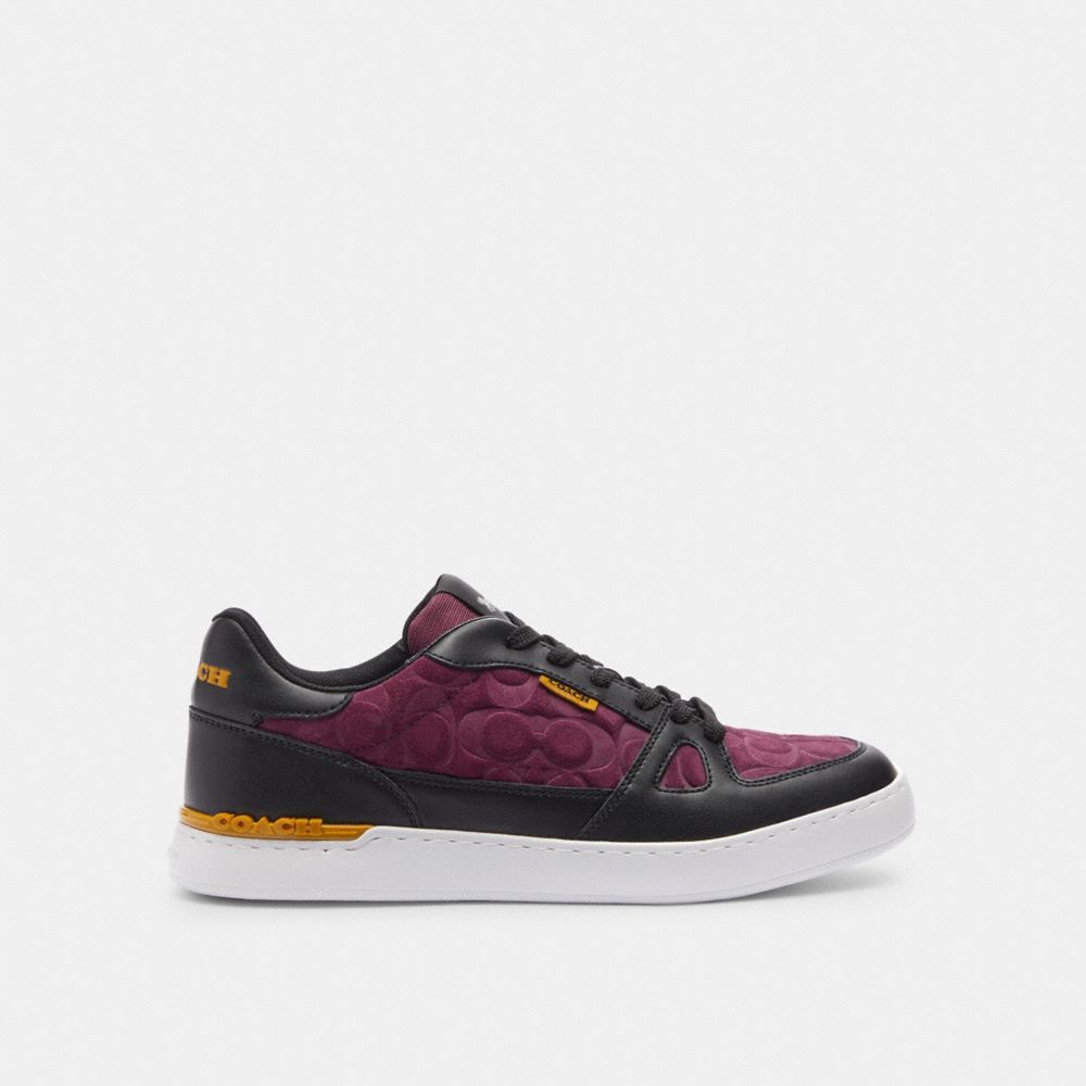 COACH®,CLIP COURT SNEAKER,Deep Berry,Angle View