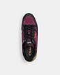 COACH®,CLIP COURT SNEAKER,Mixed Material,Deep Berry,Inside View,Top View