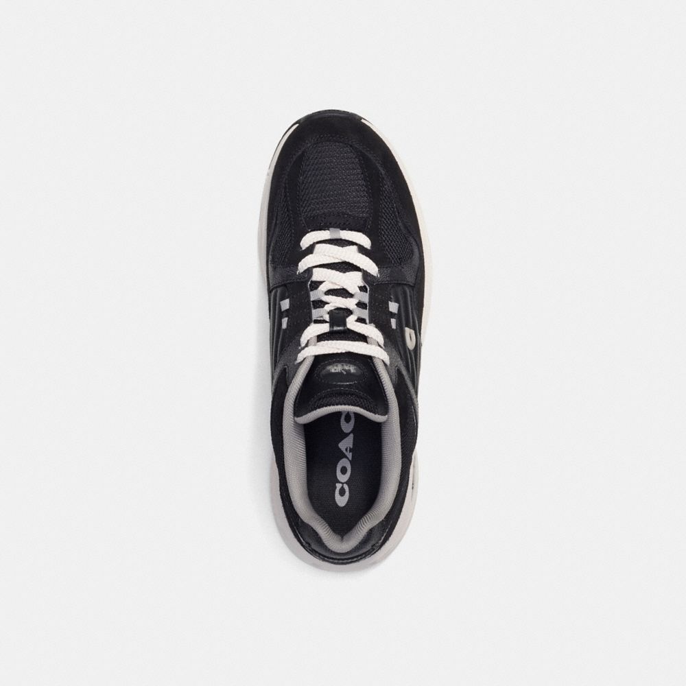 COACH®,C301 SNEAKER WITH SIGNATURE CANVAS,Charcoal/Black,Inside View,Top View