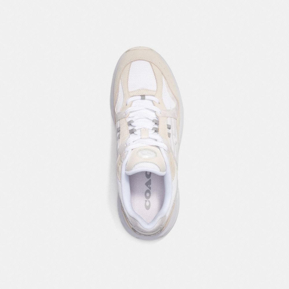COACH®,C301 Sneaker With Signature Canvas,Canvas,Suede,Leather,Rubber,Casual,Perforated,Logo,Embossed,Quilted,Color Block,...,Multi Color,Inside View,Top View