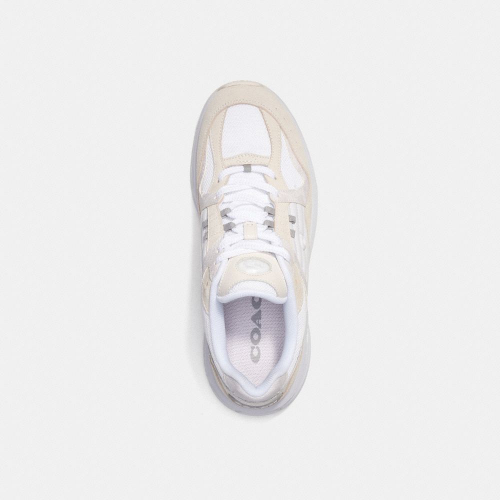 COACH®,C301 SNEAKER WITH SIGNATURE CANVAS,Chalk/ Optic White,Inside View,Top View