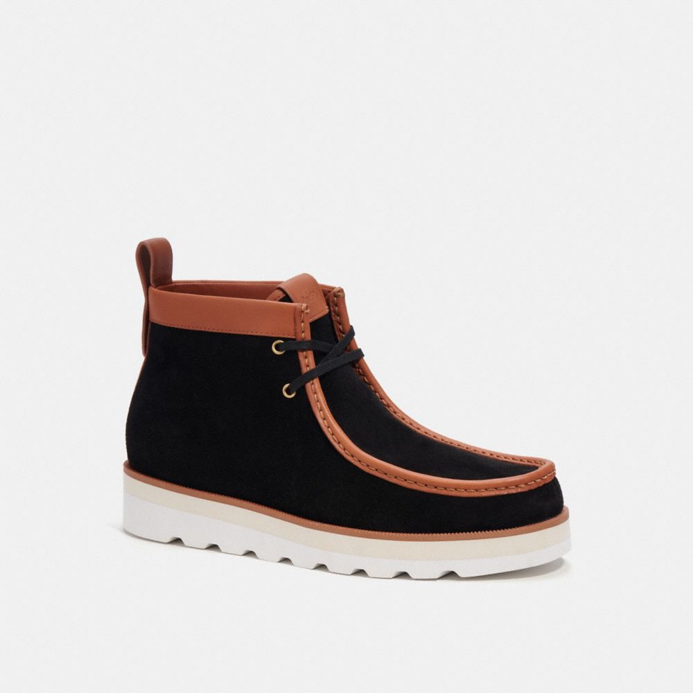 COACH®,BOTTES CHUKKA,Daim,Noir,Front View