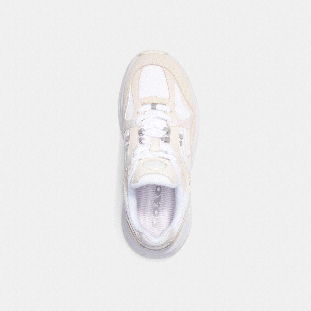 COACH®,C301 SNEAKER WITH SIGNATURE CANVAS,Chalk/White,Inside View,Top View