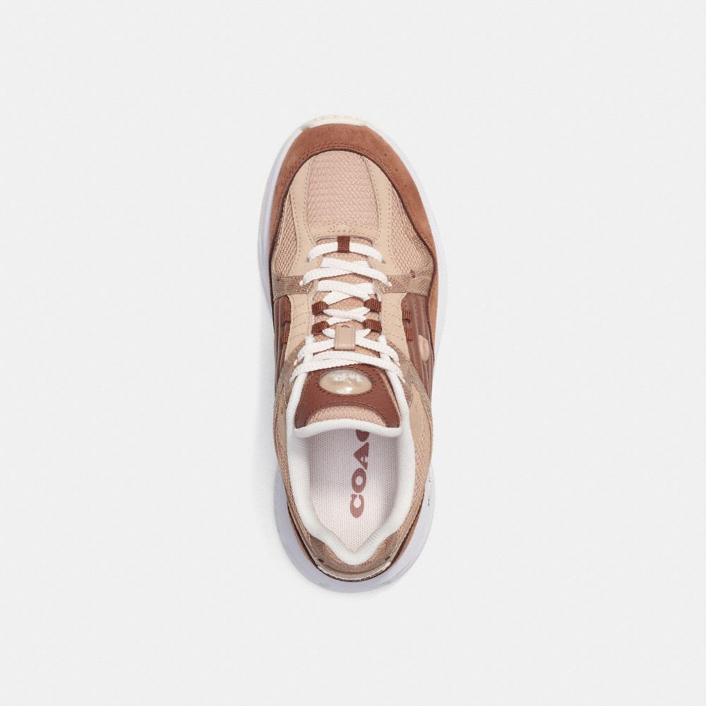 COACH®,C301 Sneaker With Signature Canvas,Lining Fabric,Leather,Rubber,Casual,Logo,Quilted,Color Block,Mixed Media,Tractio...,,Inside View,Top View