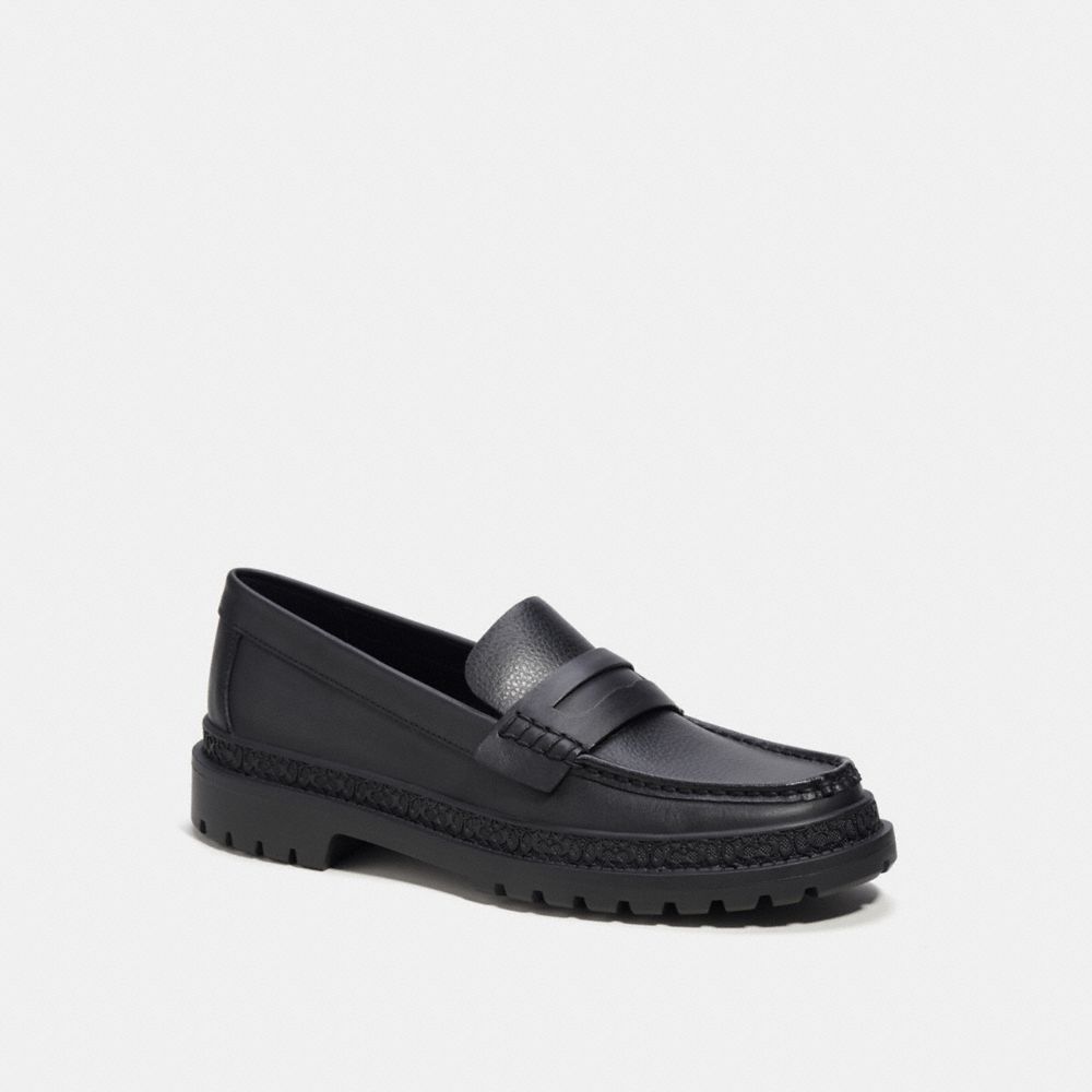 COACH®,COOPER LOAFER,Leather,Black,Front View image number 0