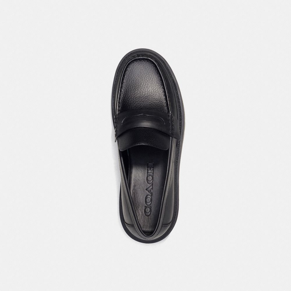 COACH®,MOCASSIN COOPER,PITONE LUCIDO,Noir,Inside View,Top View