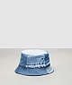 COACH®,Bucket Hat in Repurposed Denim,Repurposed denim,Denim,Front View