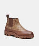 COACH®,CITYSOLE CHELSEA BOOT IN SIGNATURE CANVAS,Mixed Materials,Dark Saddle,Front View