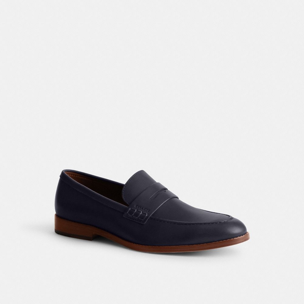 COACH®,DECLAN LOAFER,Leather,Midnight Navy,Front View
