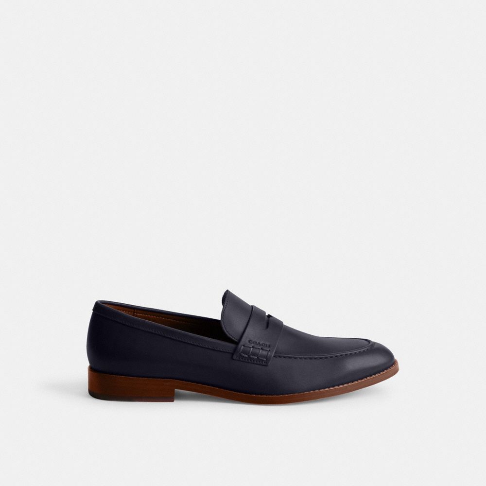 COACH®,DECLAN LOAFER,Leather,Midnight Navy,Angle View