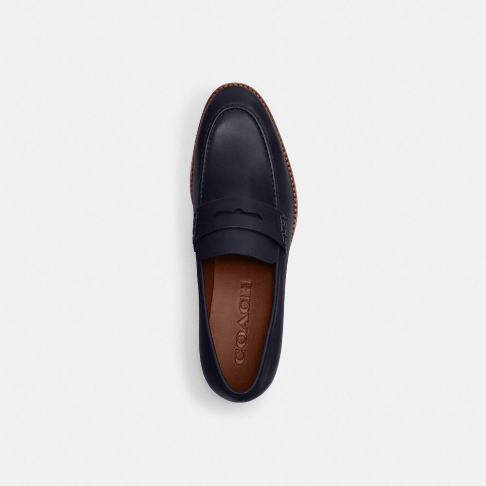COACH®,Declan Loafer,Leather,Loafer,Penny Loafer,Work,Navy,Inside View,Top View