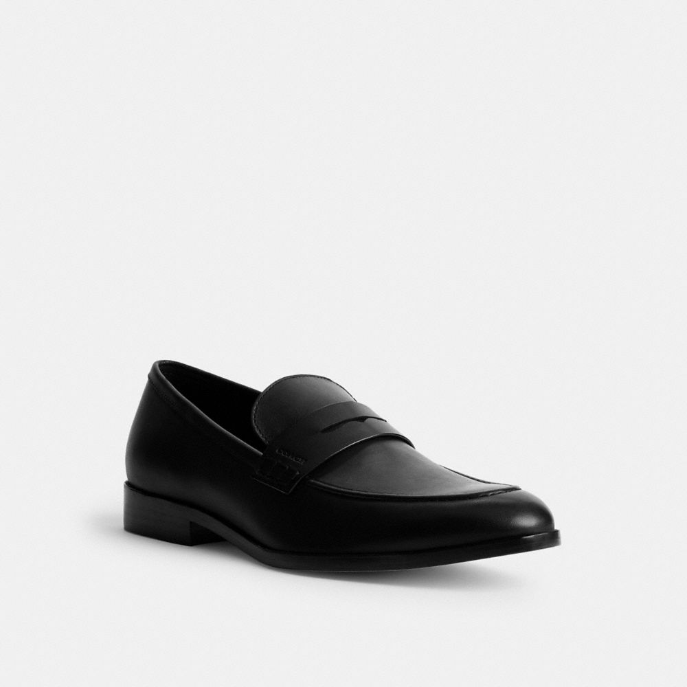 COACH®,DECLAN LOAFER,Leather,Black,Front View