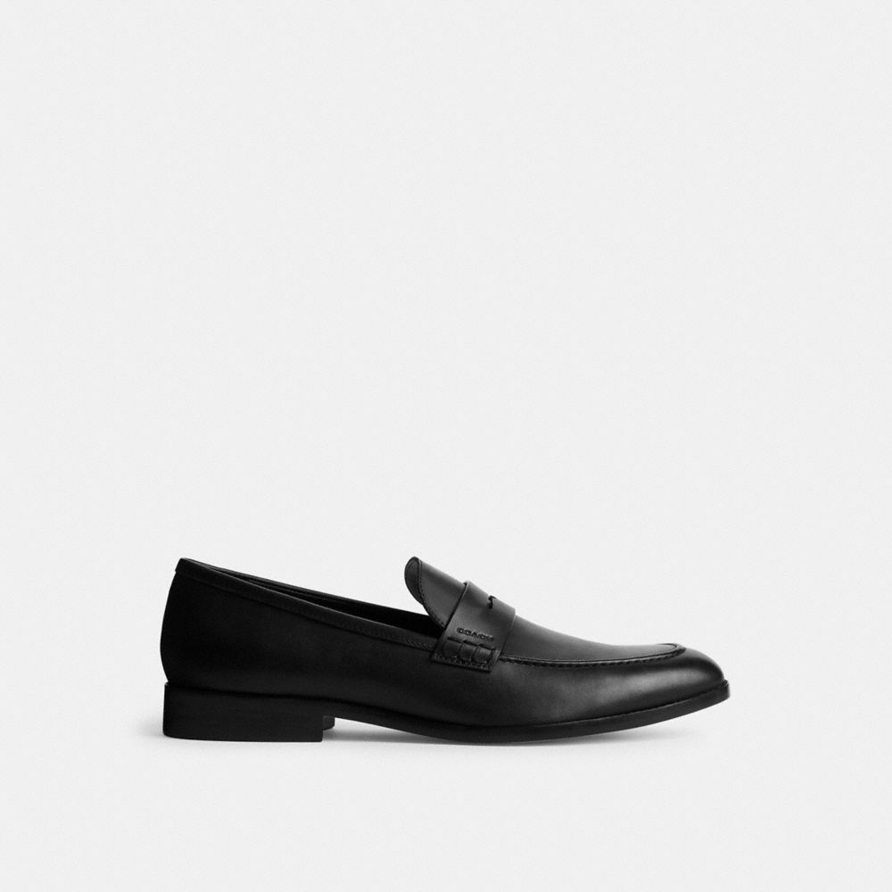 COACH®,DECLAN LOAFER,Leather,Black,Angle View