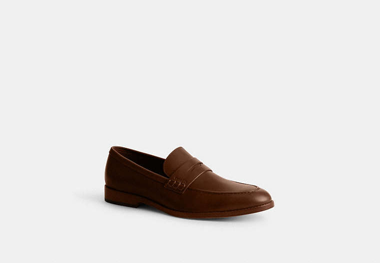 COACH®,DECLAN LOAFER,Leather,Dark Saddle,Front View image number 0