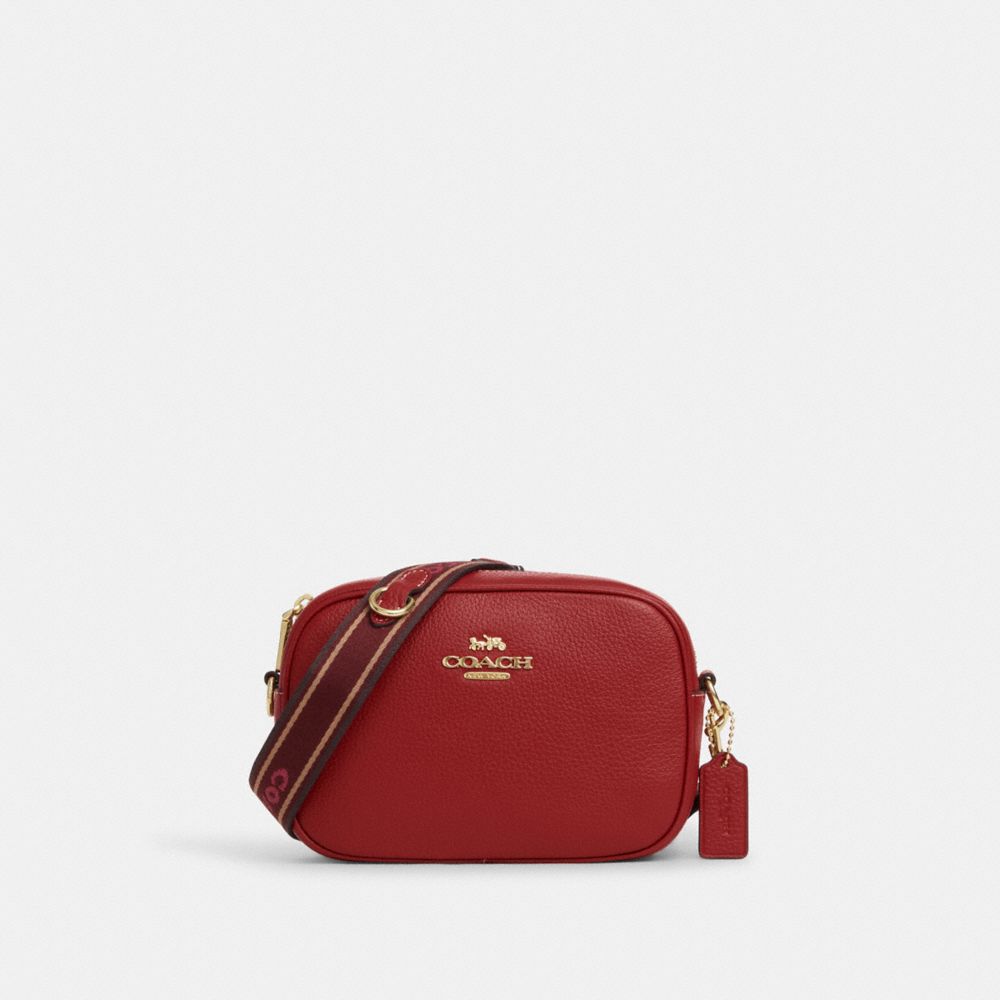 Coach True Red Chain-Strap Leather Shoulder Bag