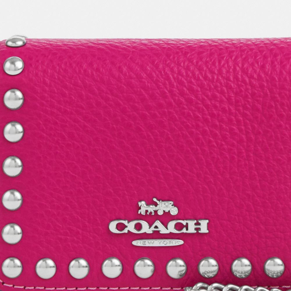 Coach Mini Wallet On A Chain With Rivets