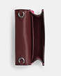 COACH®,MINI WALLET ON A CHAIN WITH RIVETS,Mixed Material,Mini,Silver/Cerise,Inside View,Top View