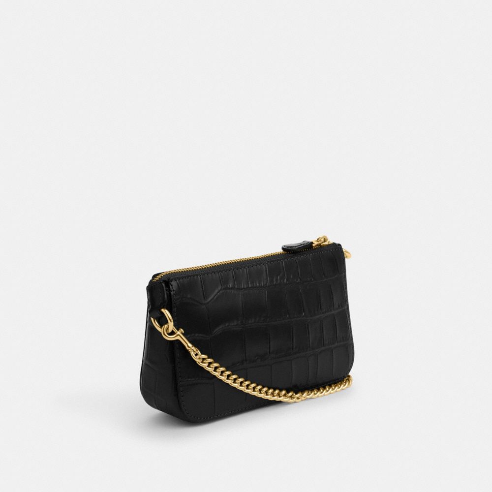COACH®,NOLITA 19,Novelty Leather,Mini,Gold/Black,Angle View