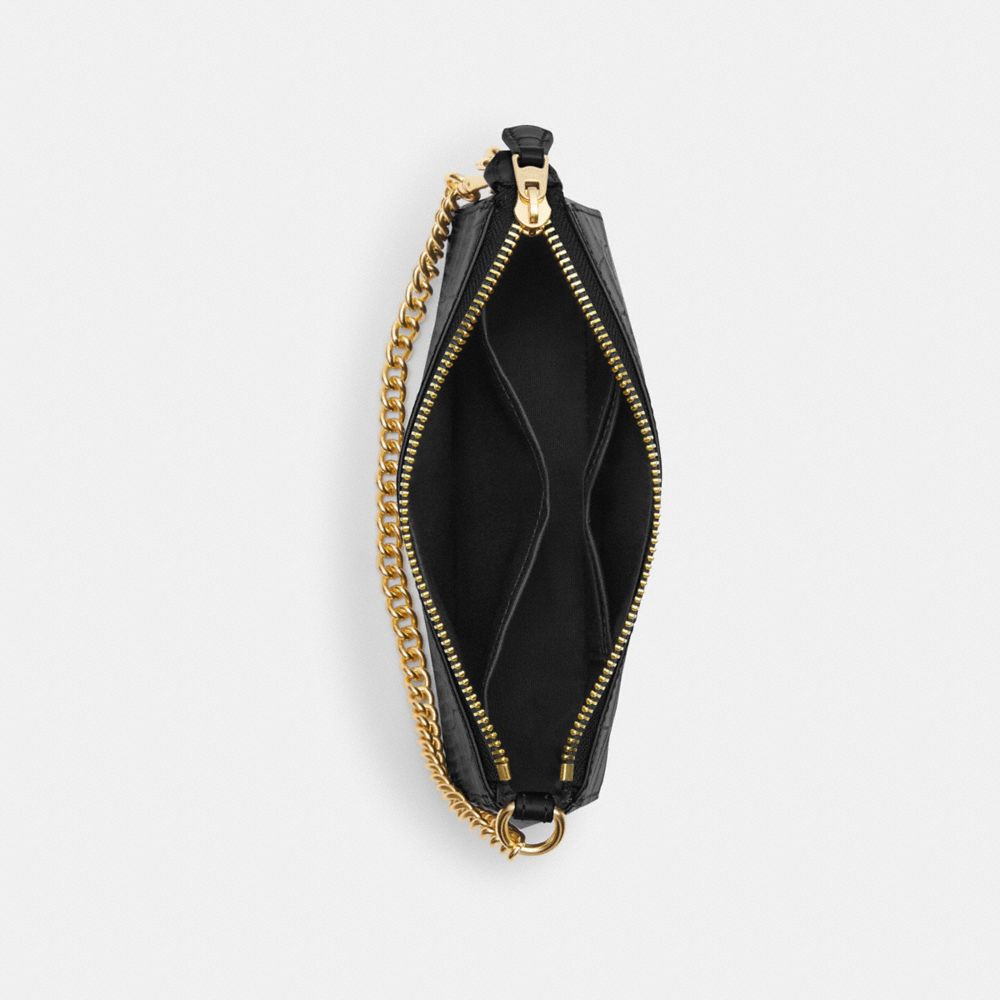 COACH®,Nolita 19,Leather,Wristlet,Baguette,Gold Metal,Day Party,Black,Inside View,Top View