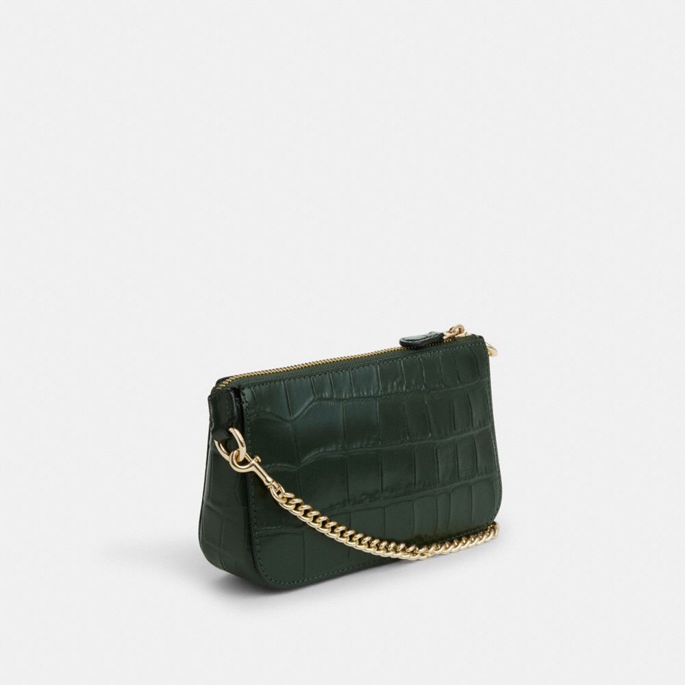 COACH®,NOLITA 19,Novelty Leather,Gold/Amazon Green,Angle View