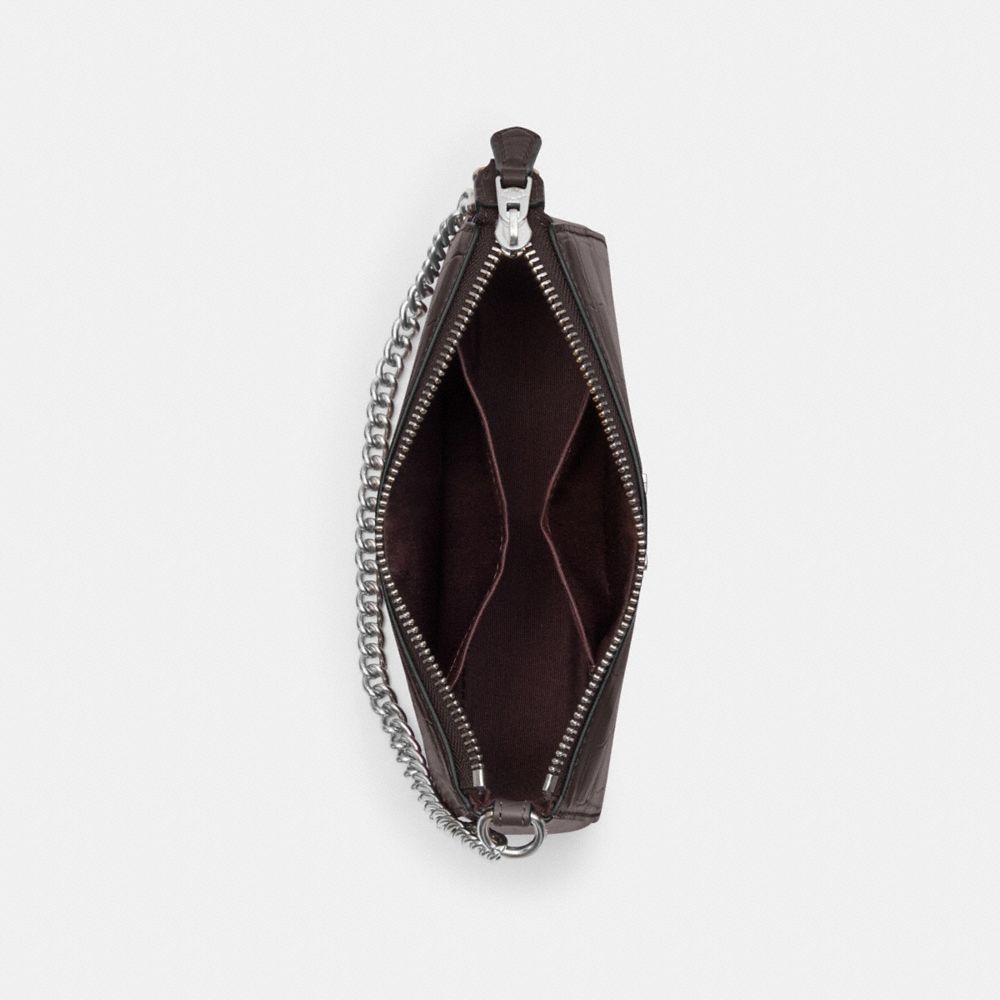 COACH®,Nolita 19,Leather,Baguette,Wristlet,Gold Metal,Day Party,Brown,Inside View,Top View