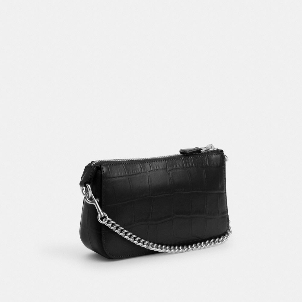 COACH®,Nolita 19,Leather,Wristlet,Baguette,Gold Metal,Day Party,Black,Angle View