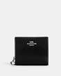 COACH®,SNAP WALLET,Crossgrain Leather,Silver/Black,Front View