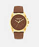 COACH®,GREYSON WATCH, 36MM,Saddle,Front View