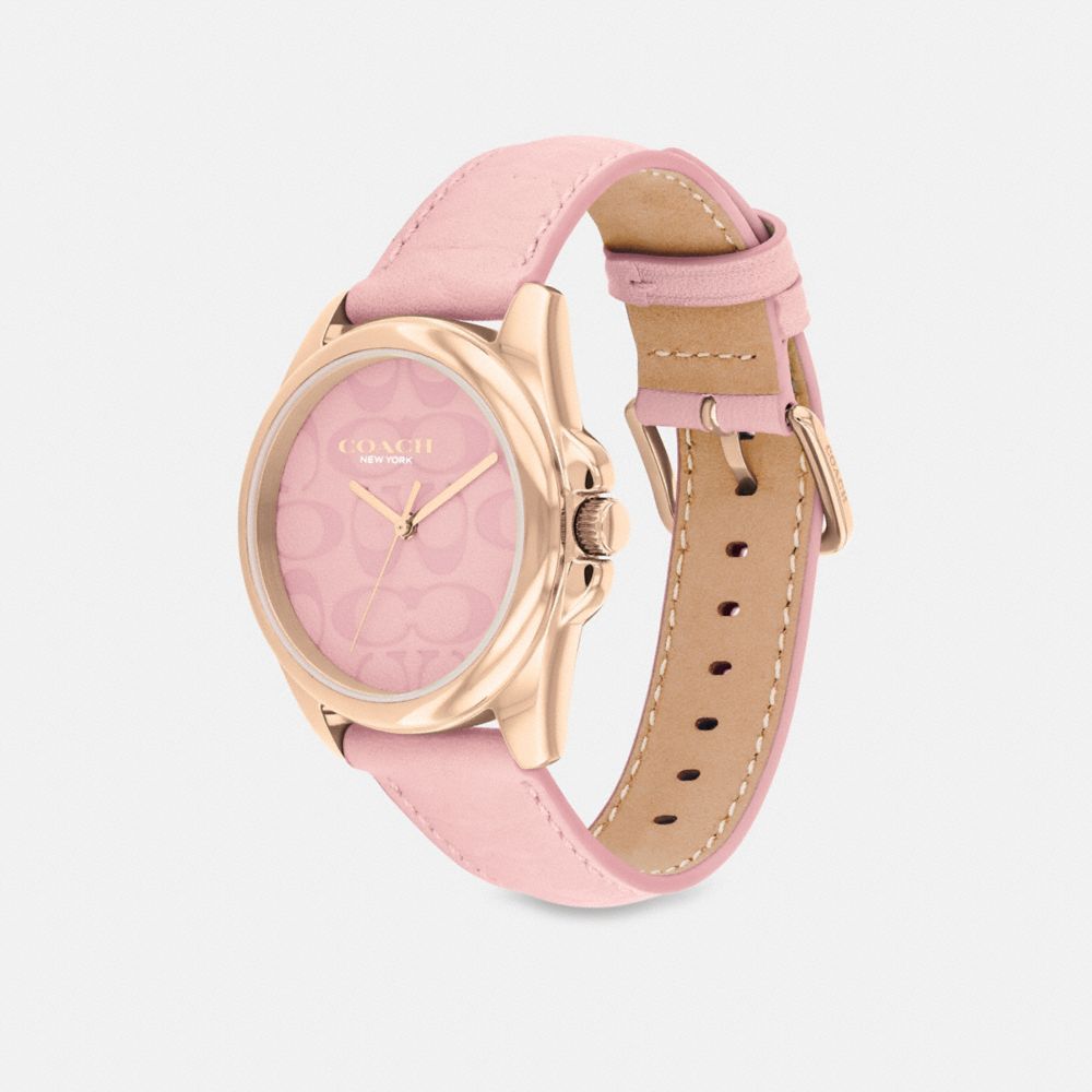 COACH®,MONTRE GREYSON, 36 MM,Rose,Angle View