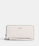 COACH®,LONG ZIP AROUND WALLET,Crossgrain Leather,Mini,Silver/Chalk,Front View