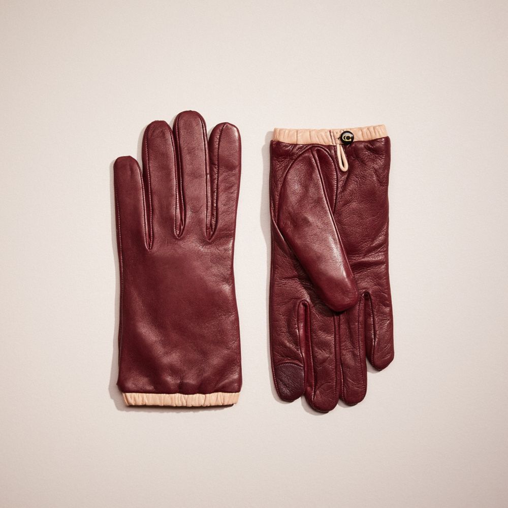 Coach sculpted signature leather tech online gloves