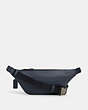 COACH®,WARREN BELT BAG WITH PLAID PRINT,Coated Canvas,Medium,Gunmetal/Denim Multi,Back View