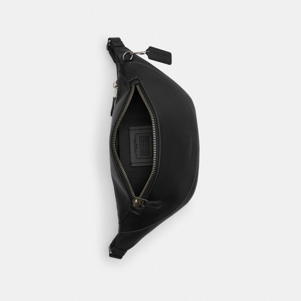 COACH®,Warren Belt Bag,Calfskin Leather,Leather,Belt Bag,Chest Waist Strap,Casual,Black,Inside View,Top View