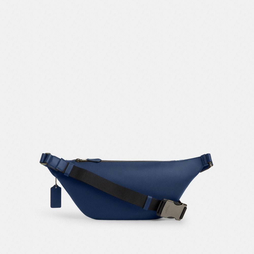 COACH®,Warren Belt Bag,Leather,Calfskin Leather,Belt Bag,Chest Waist Strap,Casual,Navy,Back View