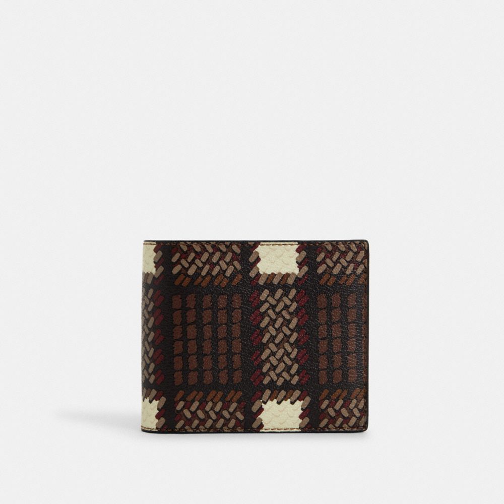 COACH®,3 In 1 Wallet With Plaid Print,,Front View