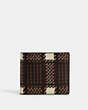 COACH®,3-IN-1 WALLET WITH PLAID PRINT,Coated Canvas,Gunmetal/Black Multi,Front View