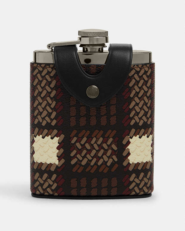 COACH®  Flask With Plaid Print