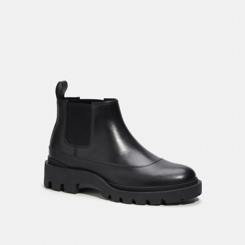 COACH®,CITYSOLE CHELSEA BOOT,PITONE LUCIDO,Noir,Front View