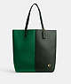 COACH®,NORTH TOTE IN COLORBLOCK,Brass/Green Multi,Front View