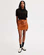 COACH®,SPORTY CROPPED POLO,cotton,Brown,Scale View