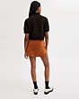 COACH®,SPORTY CROPPED POLO,cotton,Brown,Scale View