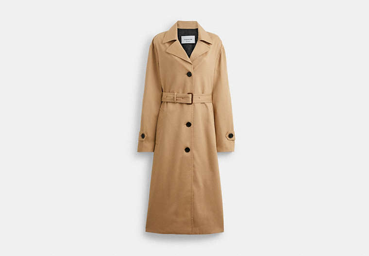 COACH®,OVERSIZED TRENCH COAT,Khaki,Front View image number 0