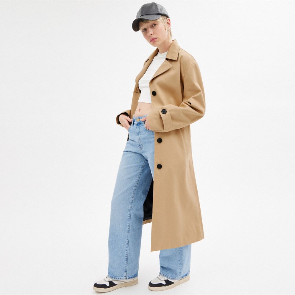 COACH®,TRENCH OVERSIZE,Coton,Kaki,Scale View