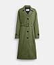 COACH®,OVERSIZED TRENCH COAT,cotton,Green,Front View