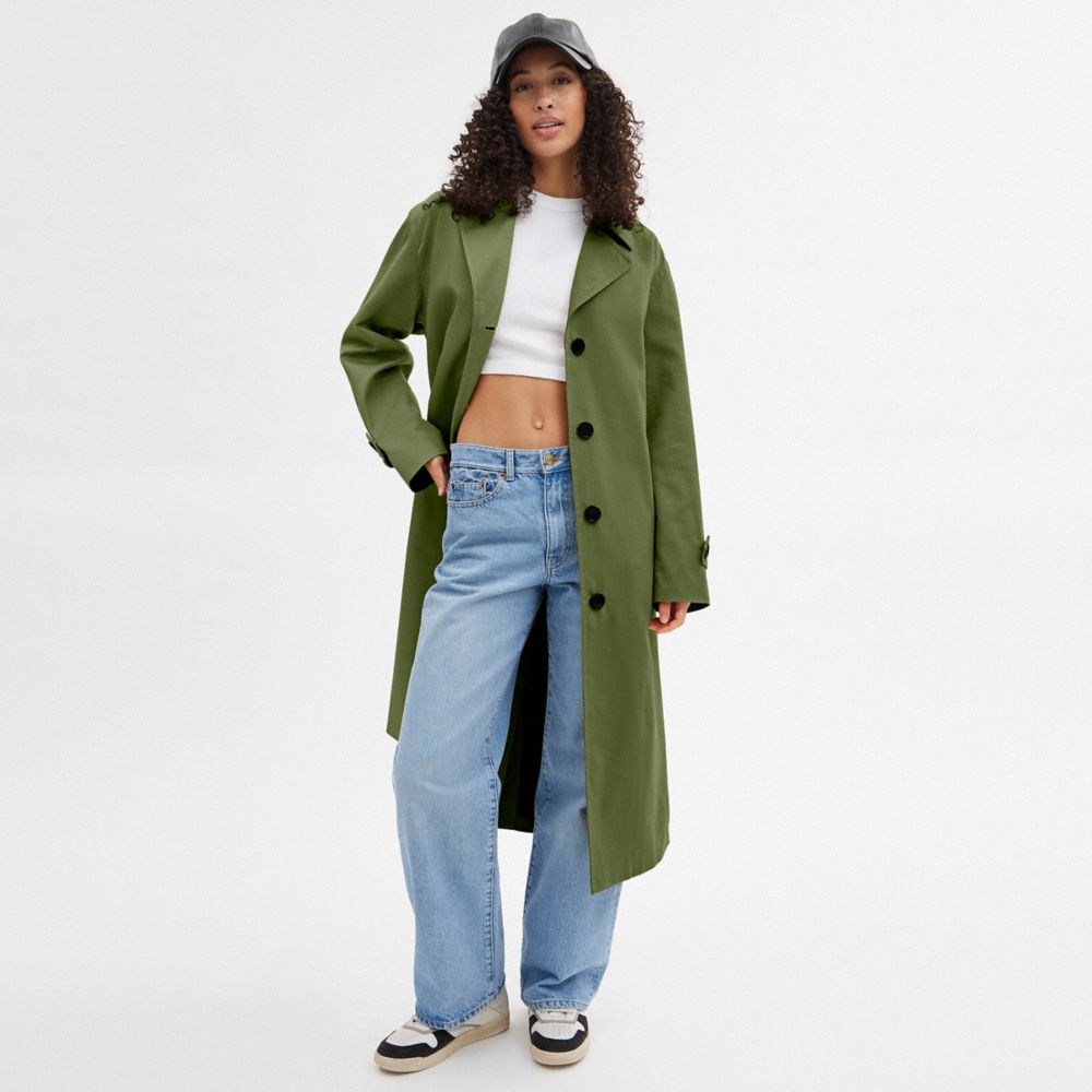 COACH®,TRENCH OVERSIZE,Coton,Vert,Scale View