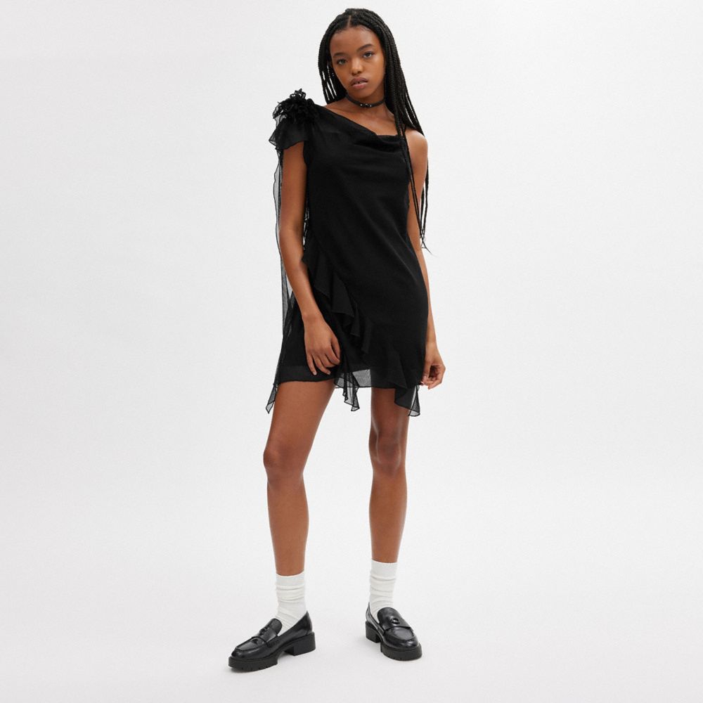 COACH®,MINI TULLE DRESS,Black,Scale View