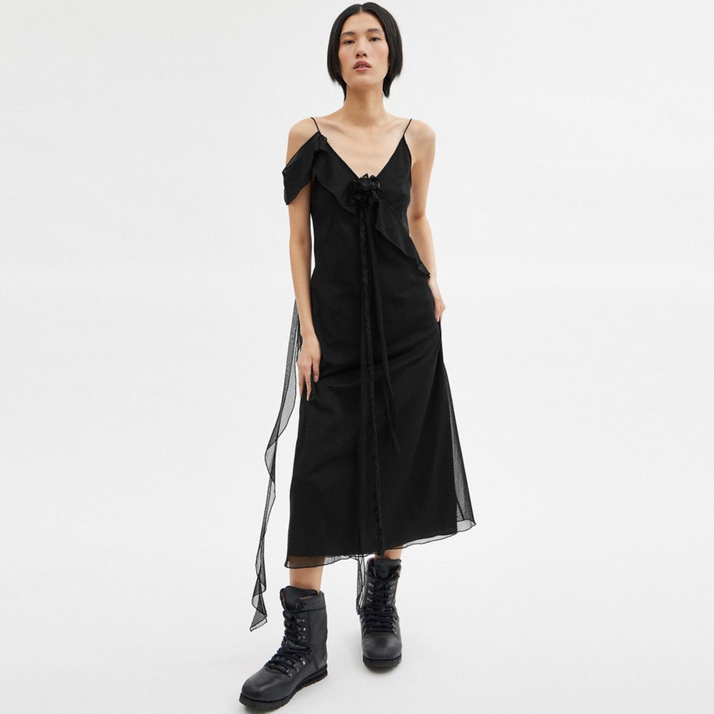 COACH® | Ruffle Tulle Dress