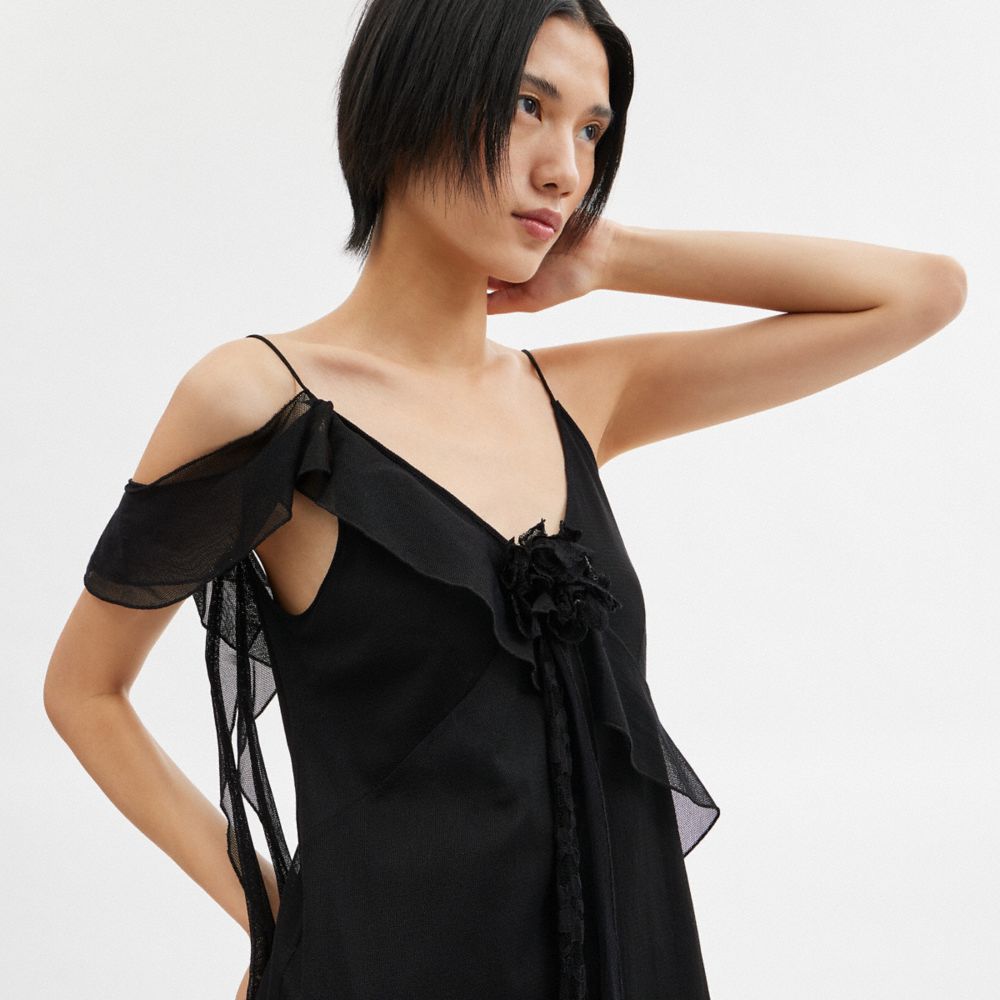 COACH® | Ruffle Tulle Dress