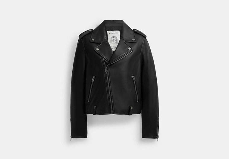 COACH®,MOTO JACKET,The Leather Shop,Black,Front View image number 0